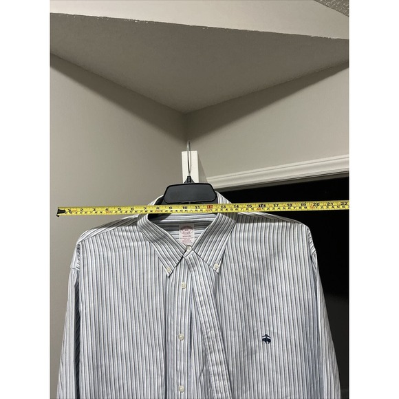 Brooks Brothers Regent Light Blue Striped Button Down Cotton Shirt Men's XXL - Picture 6 of 6